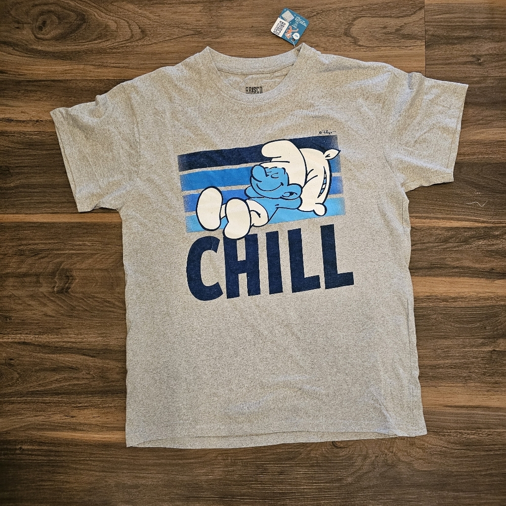 Gray Smurf Graphic T-Shirt